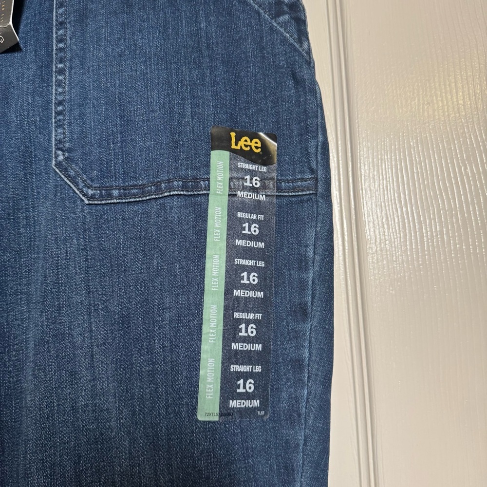 Lee Women's Dark Blue Straight Leg Jeans Size 16 Regular Fit - Picture 3 of 13